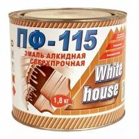 Эмаль ПФ-115 сверхпрочная WHITE HOUSE, красная, 1,8 кг