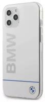 Чехол BMW Signature PC/TPU Blue line Printed logo Hard для iPhone 12/12 Pro, цвет Белый (BMHCP12MPCUBWH)