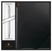 Набор: Ручка шариковая Cross Classic Century Chrome и Записная книжка Cross Journal Classic Black, A5, с местом для хранения ручки страниц в линейку