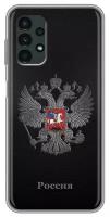 Дизайнерский силиконовый чехол для Самсунг Гэлакси А13 4Г / Samsung Galaxy A13 4G герб России серебро