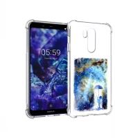 Чехол задняя-панель-накладка-бампер MyPads мальчик в небе для Nokia X7/7.1 Plus/Nokia 8.1 противоударный