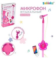 Музыкальный микрофон ZABIAKA "Волшебная музыка" розовый