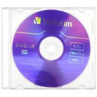 Диск DVD+R Verbatim 43556 4.7ГБ, 16x, 5шт., Slim Case Color