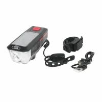 Функциональный передний фонарь для велосипедов и самокатов YYC-CD-17 со встроенным звуковым сигналом и солнечной батареей