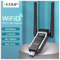 EDUP AX1800 WiFi 6 USB адаптер 1800Мбит/с Dual Band 2,4Ghz/5,0Ghz 802.11ax