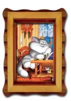 Vizzle Мини-объемная картинка в рамке Серый котенок 0221