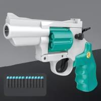Пистолет детский револьвер с мягкими пульками ZP-5 / бело-зеленый