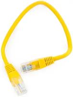Патч-корд UTP Cablexpert PP12-0.25M/Y кат.5e, 0.25м, литой, многожильный (жёлтый)