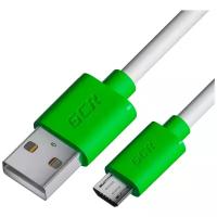 Кабель MicroUSB для зарядки смартфона Samsung Huawei Honor (GCR-UA1U) белый;зеленый 1.0м