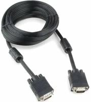 Кабель VGA 15M-15M Cablexpert CC-PPVGA-5M-B Professional, тройное экранирование, 2 фильтра, черный - 5 метров