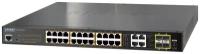 IPv6/IPv4, 24-Port Managed 802.3at POE+ Gigabit Ethernet Switch + 4-Port Gigabit Combo TP/SFP (220W)