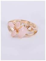 Кольцо Lotus Jewelry, кварц, размер 17, розовый