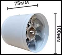 Канальный вентилятор 100 мм 20W металлический белый вытяжной с напряжением 220В