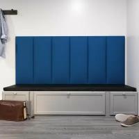 Мягкие стеновые панели, изголовье кровати, размер 30*80, комплект 2шт, цвет темно-синий