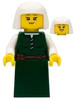 Минифигурка LEGO 10305 Peasant - Female, Dark Green Skirt, White Headdress (cas570)