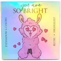 Палетка YOU ARE SO BRIGHT: тени (6 цветов), румяна, хайлайтер