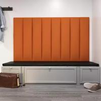 Мягкие стеновые панели, изголовье кровати, размер 20*100, комплект 2шт, цвет оранжевый