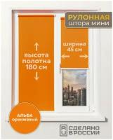 Рулонные шторы с нижней фиксацией, альфа оранжевый, 450мм x 1800мм