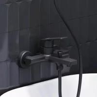 Смеситель для ванны Damixa Merkur 401000300 черный, инновационное PVD-покрытие, керамический картридж Light Flow, аэратор EcoSave