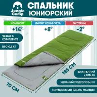 Спальный мешок Jungle Camp Ranger Comfort JR, с подголовником, левая молния, цвет: зеленый