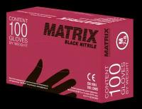 Перчатки медицинские диагностические нитриловые MATRIX Black Nitrile 100 шт S
