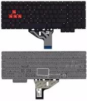 Клавиатура для HP Omen 15-CE черная с красной подсветкой