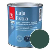 Краска моющаяся Tikkurila Luja Extra матовая RAL 6005 (Зеленый мох - Moss green) 0,9 л