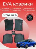 Ковры в салон Ева/Eva/Evo 3D с бортом Skoda Rapid