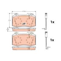 Дисковые тормозные колодки передние TRW GDB1543 (4 шт.)