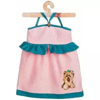 Полотенце-платье SANTALINO для рук с вышивкой дэйзи махра /х/б,100%, розовое(850-558)