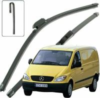 Дворники Mercedes-Benz Vito W639 Мерседес-Бенц Вито В639 фургон 2003 2004 2005 2006 2007 2008 2009 2010 бескаркасные 700мм-650мм 2шт