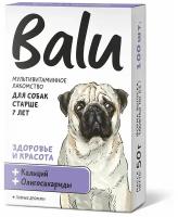 Лакомство мультивитаминное Balu для собак старше 7 лет "Здоровье и красота", кальций и олигосахариды, 100 таб