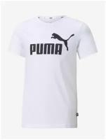 Футболка PUMA Ess Logo Tee, размер 104, белый