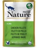 PRIME Корм влажный для взрослых кошек Nature, с куриным филе, в желе, 100 г