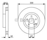 Bosch 0986479332 диск тормозной пер, (1шт)