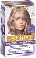 L'OREAL Крем-краска для волос Excellence Cool Crème стойкая, 8.11, Ультрапепельный, Светло-Русый