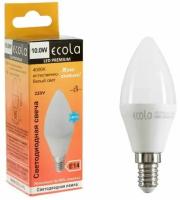 Лампа светодиодная ECOLA C4MV10ELC PREMIUM 10,0W 220V E14 4000K свеча (композит) 100х37