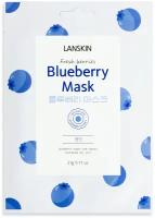 Lanskin FRESH BERRIES BLUEBERRY MASK тканевая маска для лица с голубикой, 21 г, 21 мл