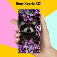 Силиконовый чехол на Sony Xperia XZ1 Енот / для Сони Иксперия ИксЗ 1
