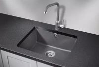 Кухонная мойка GRANULA 5551, графит (чёрно-серый), кварц