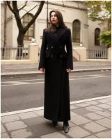 Пальто BUBLIKAIM черное приталенное длинное 135 см, XS (40)