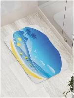 Коврик JoyArty противоскользящий "Морской круг" для ванной, сауны, бассейна, 77х52 см