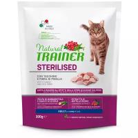 Сухой корм для стерилизованных кошек TRAINER Natural Adult Sterilised с курицей, с индейкой