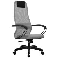 Кресло офисное метта "SU-B-8" пластик, ткань-сетка, сиденье мягкое, светло-серое