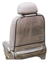 Защита спинки сиденья-органайзер SKYWAY ПВХ с карманом 60*50см прозрачная пленка 200 мкм