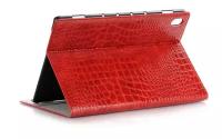 Чехол-футляр MyPads для планшета iPad mini 5 7.9 (2019) - A2133, A2124, A2126, A2125 из лаковой рельефной кожи под крокодила алый огненный красный
