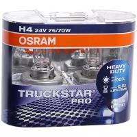 Галогенная лампа OSRAM H4 75/70 P43t-38 +100% TRUCKSTAR PRO 2шт 24V, 2 шт., 64196TSP-HCB/Автолампы