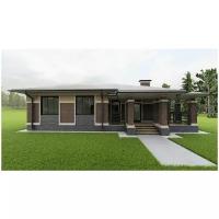 Проект жилого дома STROY-RZN 11-0055 (206,57 м2, 15,84*20,54 м, керамический блок 380 мм, облицовочный кирпич)