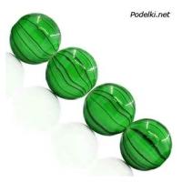 Стеклянная бусина Арбуз зеленый 0001992 шарик 12 мм, цена за 30 шт
