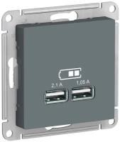 Розетка USB AtlasDesign тип A A 5В 1х2.1А 2х1.05А механизм грифель SchE ATN000733